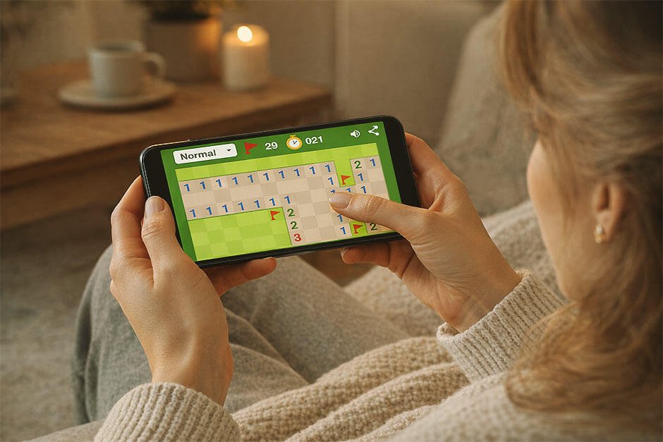 スマートフォンで遊ぶGoogleマインスイーパー